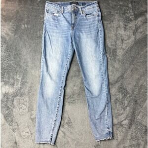 Lucky Brand Jeans Size 26 Ankle Skinny‎ Destructed Hem Light Wash Denim